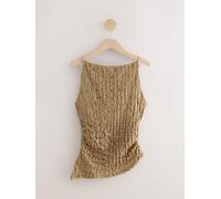 Next Khaki Green Textured Strappy Square Neck Top