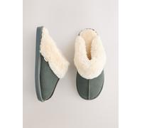 Next Khaki Rib Suede Mule Slippers