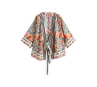Next Kimono écru / jade / rouge rouille / noir, Taille M