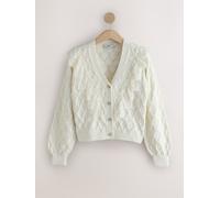 next Lace Trim Gem Button Long Sleeve Cardigan crème L Regular (FR 46-48)