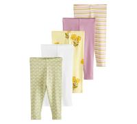 Next Leggings jaune / vert pastel / prune / orange foncé / blanc, Taille 98