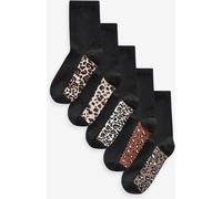 Next Leopard Footbed Ankle Socks 5 Pack