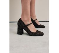 Next Leopard Forever Comfort Leather Square Toe Block Heel Mary Jane Shoes Leopard 7 EU 41