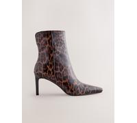 Next Leopard Print Forever Comfort Chisel Toe Ankle Boots