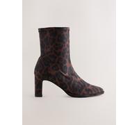 Next Leopard Print Standard/Wide Fit Forever Comfort Round Toe Sock Boots