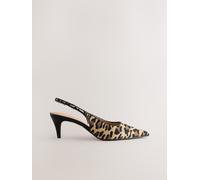 Next Leopard Standard/Wide Fit Forever Comfort Raffia Point Toe Slingback Heels Leopard EU 36 (UK 3.5)