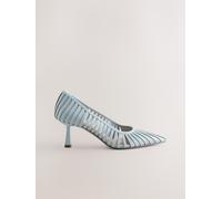 Next Light Blue Forever Comfort Striped Cutout Court Heels Light Blue EU 42 (UK 8)