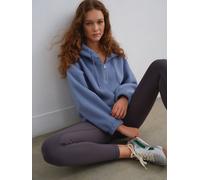 Next Light Blue Hooded Soft Teddy Borg Quarter Zip Fleece