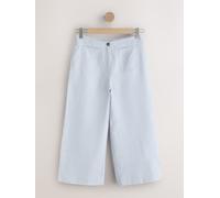 Next Light Blue N. Premium Linen Crop Wide Leg Trousers