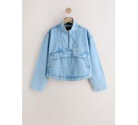 Next Light Blue Overhead Funnel Neck Quarter Zip Denim Jacket