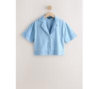 Next Light Blue Short Sleeve Denim Shirt Light Blue M Tall (EU 40-42)