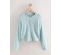 Next Light Blue Soft Touch Crew Neck Knitted Cardigan With Wool