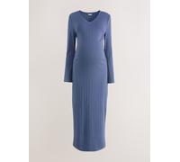 Next Light Blue Tie Back Ribbed V-Neck Maternity Dress Light Blue L (EU 44-46)