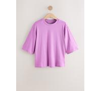 Next Lilac Purple Relaxed Boxy Elbow Length Crew Neck T-Shirt
