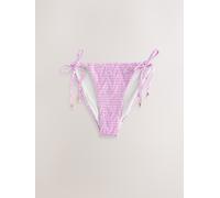 Next Lilac Purple Zigzag Print Shirred Tie Side Bikini Bottoms