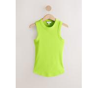 Next Lime Green Ribbed Racer Tank Vest Sleeveless Top