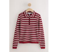 next Long Sleeve Knit Look Zip Polo Top rouge FR 36 (EU 34)