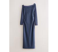 next Long Sleeve Sparkle Bardot Midi Dress bleu FR 48 (EU 46)