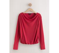 Next Long Sleeved Drape Bubblehem Top rouge FR 52 (EU 50)