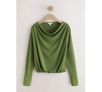 next Long Sleeved Drape Bubblehem Top vert FR 46 (EU 44)