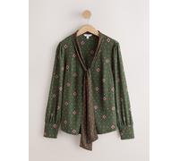 next Long Sleeved Scarf V-Neck Blouse vert FR 50 (EU 48)