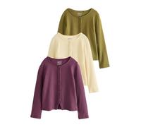 NEXT Lot de 3 cardigans côtelés à manches longues pour fille, multicolore, 140