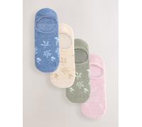 Next Lot de 4 chaussettes invisibles bleu S-M (FR 38-44)