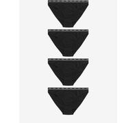 NEXT Femme Culotte échancrée avec Logo, Lot de 4 Noir 44