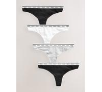 next Lot de 4 culottes de bikini en coton à logo Noir FR 40 (EU 38)