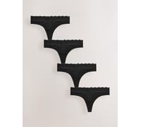 Next Lot de 4 culottes en coton et dentelle Noir FR 52 (EU 50)