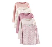 NEXT Lot de 5 hauts côtelés à manches longues, Rose, 2-3 ans
