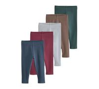NEXT Lot de 5 leggings côtelés pour garçon, Bleu/vert, 80-86