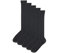 NEXT Lot de 5 paires de chaussettes montantes en coton majoritaire Grey Ribbed 23-26
