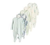 NEXT Lot de 5 pyjamas pour bébé garçon avec fermeture éclair bidirectionnelle, Green Star, 56