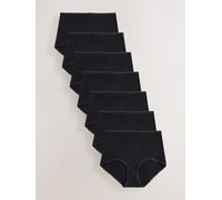 NEXT Femme Culotte couvrante en Coton Majoritaire, Lot de 7 Noir 44