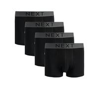 NEXT, Lot de Boxers Essentiels pour Homme, Taille Basse, avec Ceinture Élastique, Lot de 4 x Boxers Noir XL