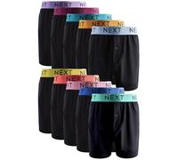 NEXT, Lot de Boxers pour Homme en Jersey, 100% Pur Coton, Boxers Coupe Confortable avec Ceinture Élastique, Lot de 10 x Boxers Noir 3XL