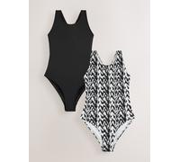 Next Lot de maillots de bain à col montant 2 Noir FR 52 (EU 50)