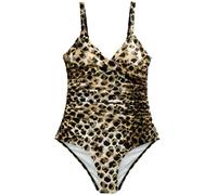 Next Yellow/Cream Leopard Shaping Tummy Control Swimsuit