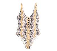 Next Maillot de bain 'Cath Kidston' marron / citron / noir / blanc cassé, Taille XXL