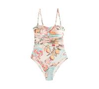 Next Maillot de bain modelant bleu pastel / jade / abricot / rose, Taille XXL