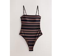 Next Maillot de bain rayé à encolure carrée Brun FR 40 (EU 38)