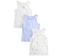 NEXT Fille Lot de 3 débardeurs imprimés Bleu 3 Ans-4 Ans