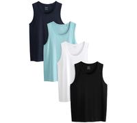 NEXT Homme Débardeurs 100% coton, lot de 4 Black/Navy/White/Blue M