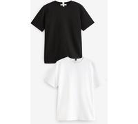 Next Manche courte T-Chemises 2 Lot poids lourd Noir FR 46 (EU 44)
