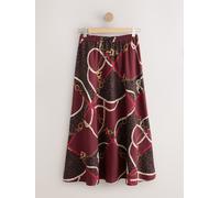 Next Matte Satin Midi Skirt rouge FR 42 Long (EU 40 L)