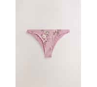 Next Mauve Lilac Floral Brazilian High Leg Bikini Bottoms