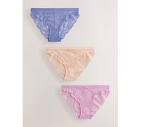 Next Mauve/Peach/Blue Lace Knickers 3 Pack