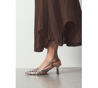 Next Metallic Forever Comfort Textured Point Toe Slingabck Heels Metallic EU 41 (UK 7)