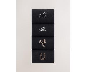 Next Metallic Western Icons Embroidered Motif Ankle Socks 4 Pack
